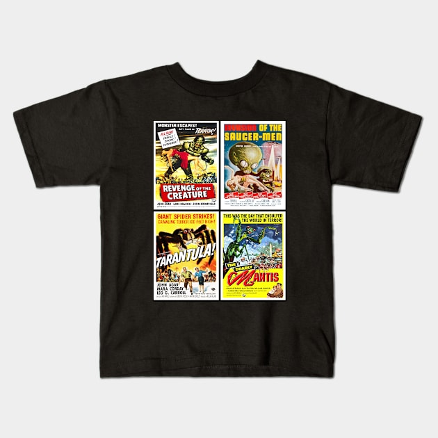 Vintage Horror Movie Collection Kids T-Shirt by RockettGraph1cs